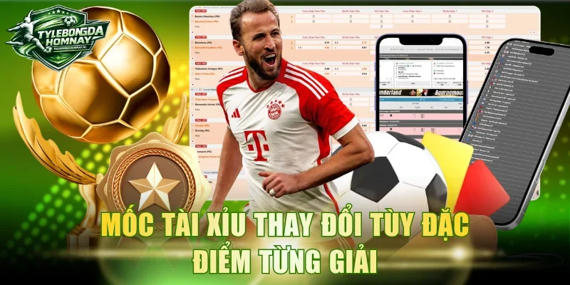 Mốc tài xỉu thay đổi tùy đặc điểm từng giải 